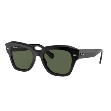 Ray-Ban Okulary Przeciwsłoneczne RB2186 901/58 State Street Czarny/Zielony G-15 Unisex Polaryzowane 2