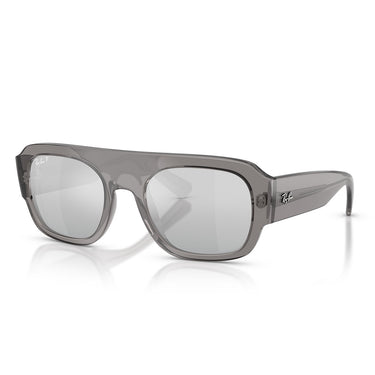 Ray-Ban Okulary Przeciwsłoneczne RB2218 668482 Szary Przezroczysty/Szary Lustrzany Unisex Polaryzowane 1