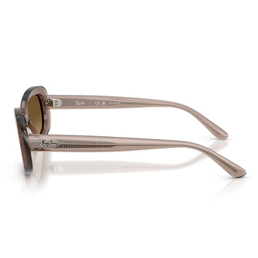 Ray-Ban Okulary Przeciwsłoneczne RB2221 6827M2 Beżowe Przezroczyste/Brązowe Gradientowe Damskie Polaryzacyjne 2