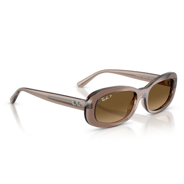 Ray-Ban Okulary Przeciwsłoneczne RB2221 6827M2 Beżowe Przezroczyste/Brązowe Gradientowe Damskie Polaryzacyjne 4