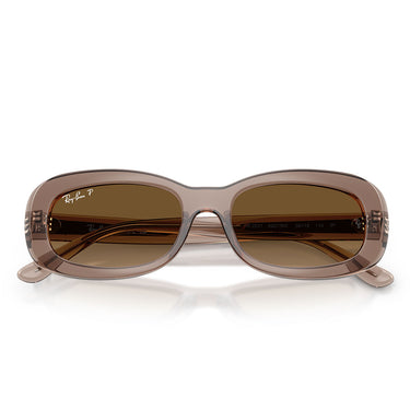Ray-Ban Okulary Przeciwsłoneczne RB2221 6827M2 Beżowy Przezroczysty/Brązowy Gradient Damskie Polaryzacyjne 5