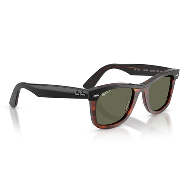 Ray-Ban Okulary Przeciwsłoneczne RB2240 144058 Wayfarer Czarny Na Brązowo/Zielono Unisex Polaryzowane 4
