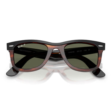 Ray-Ban Okulary Przeciwsłoneczne RB2240 144058 Wayfarer Czarny Na Brązowo/Zielono Unisex Polaryzowane 5