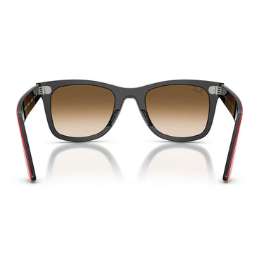 Ray-Ban Okulary Przeciwsłoneczne RB2240 955/51 Wayfarer Czerwone na Czarnym/Brązowe Przejrzyste Unisex 4