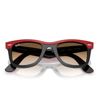 Ray-Ban Okulary Przeciwsłoneczne RB2240 955/51 Wayfarer Czerwony na Czarnym/Brązowy Przeźroczysty Unisex 6