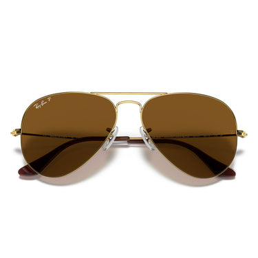 Ray-Ban Okulary Przeciwsłoneczne RB3025 001/57 Aviator Gradient Złoto/Brąz Unisex Polaryzowane 6