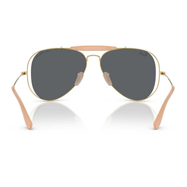 Ray-Ban Occhiali da Sole RB3029M 001/55 x Dolce & Gabbana The Outdoorsman Oro Arista/Blu Scuro Specchiato Unisex 4
