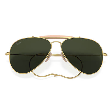 Ray-Ban Okulary Przeciwsłoneczne RB3030 W3402 Outdoorsman I Złoty/Zielony G-15 Unisex