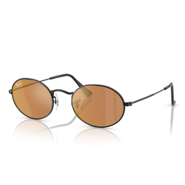 Ray-Ban Occhiali da Sole RB3547N 002/40 Oval Nero/Marrone Specchiato Unisex 1