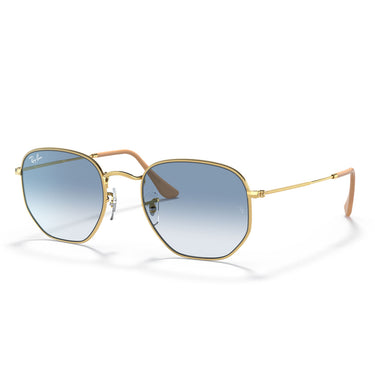 Ray-Ban Sonnenbrille RB3548 001/3F Hexagonal Gold/Blau Unisex 1