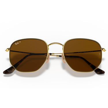 Ray-Ban Okulary Przeciwsłoneczne RB3548N 001-57 Ośmiokątne Złoto-Brązowe Unisex Polaryzacyjne 6