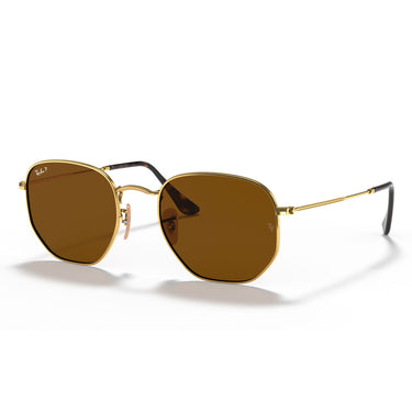 Ray-Ban Okulary Przeciwsłoneczne RB3548N 001-57 Ośmiokątne Złoto-Brązowe Unisex Polaryzowane 1