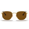 Ray-Ban Okulary Przeciwsłoneczne RB3548N 001-57 Ośmiokątne Złoto-Brązowe Unisex Polaryzowane