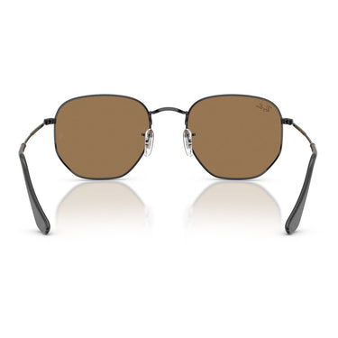 Ray-Ban Occhiali da Sole RB3548N 002/93 Hexagonal Nero/Marrone Specchiato Unisex 3
