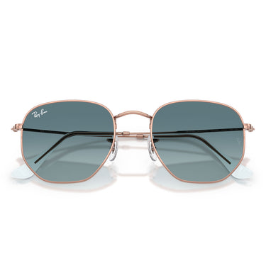 Ray-Ban Occhiali da Sole RB3548N 90353M Hexagonal Rame Blu Sfumato Grigio Unisex 5