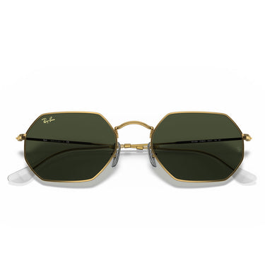 Ray-Ban Okulary Przeciwsłoneczne RB3556 919631 Ośmiokątne Złoto/Zielone G-15 Unisex 5