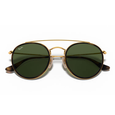 Ray-Ban Occhiali da Sole RB3647N 001 Round Double Bridge Oro Arista Verde G-15 Unisex 7