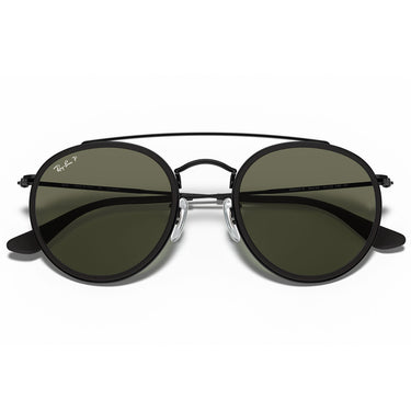 Ray-Ban Occhiali da Sole RB3647N 002 58 Round Double Bridge Nero Verde G-15 Unisex Polarizzati  5
