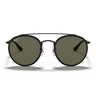 Ray-Ban Occhiali da Sole RB3647N 002 58 Round Double Bridge Nero Verde G-15 Unisex Polarizzati 