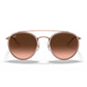 Ray-Ban Occhiali da Sole RB3647N 9069A5 Round Double Bridge Rame Marrone Sfumato Unisex 