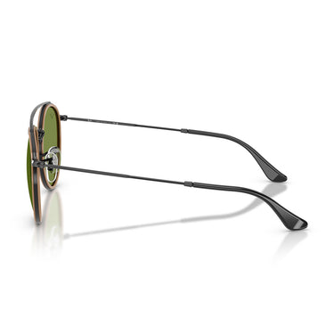 Ray-Ban Occhiali da Sole RB3647N 92794E Round Double Bridge Nero Verde Unisex 3