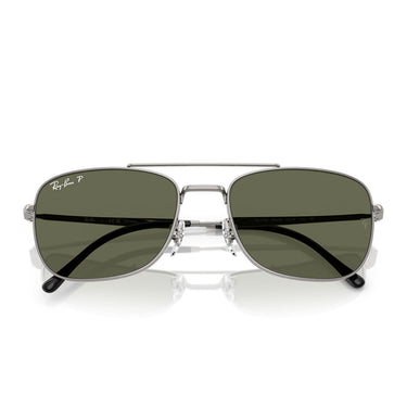 Ray-Ban Okulary Przeciwsłoneczne RB3755 004/58 Srebrny/Zielony Unisex Polaryzowane