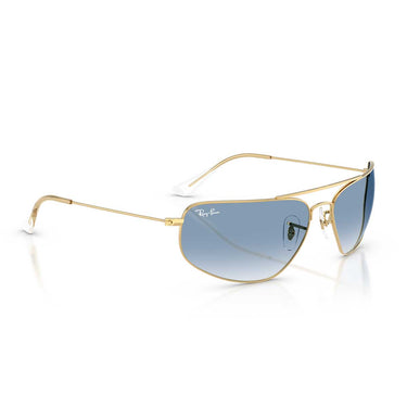 Ray-Ban Occhiali da Sole RB3780 001/3F Oro Arista/Trasparente Sfumato Blu Unisex 4