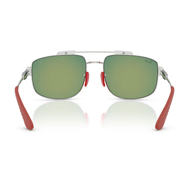 Ray-Ban Occhiali da Sole RB3789M F0071D x Scuderia Ferrari Argento/Rosso Grigio Specchiato Unisex 3