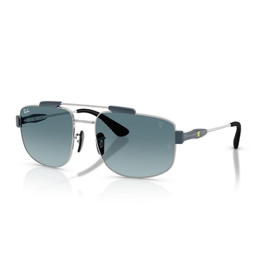Ray-Ban Occhiali da Sole RB3789M F1383M x Scuderia Ferrari Argento/Blu Sfumato Grigio Unisex 1