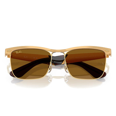 Ray-Ban Occhiali da Sole RB3875 927631 Wayfarer Deluxe Sandblasted Legend Oro/Marrone Unisex 5
