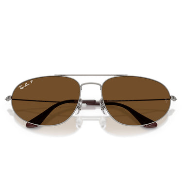 Ray-Ban Okulary Przeciwsłoneczne RB3945 004 57 Gunmetal Marrone Unisex Polarizzati 6