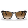 Ray-Ban Lunettes de Soleil RB4105 710/51 Wayfarer Pliable Havana/Marron Clair Unisexe