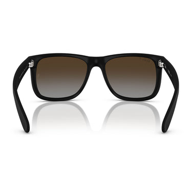 Ray-Ban Occhiali da Sole RB4165 622 T5 Justin Gomma Nera Grigio Sfumato Marrone Unisex Polarizzati  4
