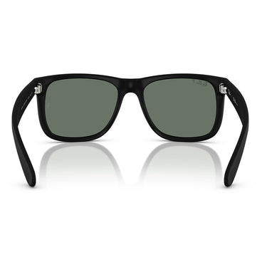 Ray-Ban Okulary Przeciwsłoneczne RB4165 622 Y4 Justin Gumowy Czarny Zielony Lustro Szary Unisex Polaryzowane 3