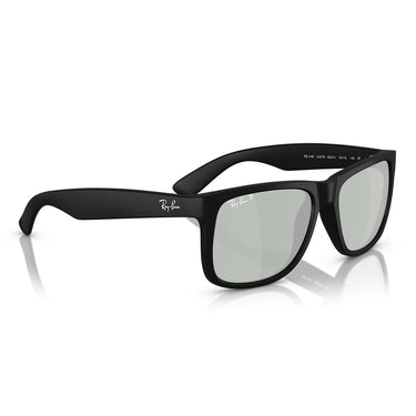 Ray-Ban Okulary Przeciwsłoneczne RB4165 622 Y4 Justin Gumowe Czarne Zielone Lustro Szare Unisex Polaryzowane 4
