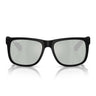 Ray-Ban Occhiali da Sole RB4165 622 Y4 Justin Gomma Nero Verde Specchio Grigio Unisex Polarizzati