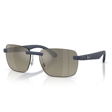 Ray-Ban Occhiali da Sole RB4470CH 63315J Sabbia Blu Scuro Grigio Specchiato Unisex Polarizzat 2
