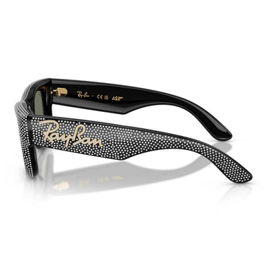Ray-Ban Occhiali da Sole RB4940BP 686530 Wayfarer Puffer X ASAP Rocky Nero con Strass/Verde Specchiato Argento Unisex 2
