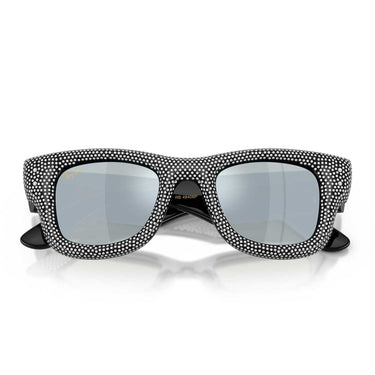 Ray-Ban Occhiali da Sole RB4940BP 686530 Wayfarer Puffer X ASAP Rocky Nero con Strass/Verde Specchiato Argento Unisex 5
