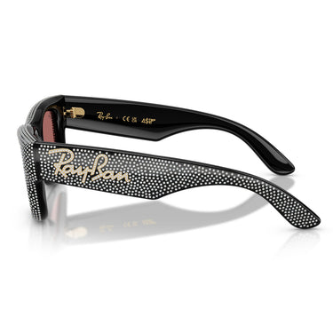 Ray-Ban Occhiali da Sole RB4940BP 686585 Wayfarer Puffer X ASAP Rocky Nero con Strass Violetto Scuro Unisex 3