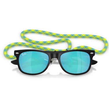 Ray-Ban Okulary Przeciwsłoneczne RJ9052S 702855 Wayfarer Kids Czarny/Zielony Lustro Dziecięce