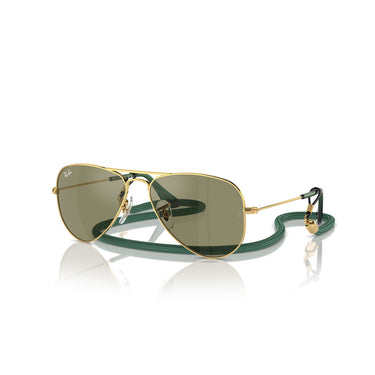 Ray-Ban Okulary Przeciwsłoneczne RJ9506S 223/6R Junior Aviator Złoto/Zielony Dzieci 1