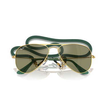 Ray-Ban Okulary Przeciwsłoneczne RJ9506S 223/6R Junior Aviator Złoty/Zielony Dzieci 5