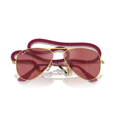 Ray-Ban Okulary Przeciwsłoneczne RJ9506S 223/B5 Junior Aviator Złoto/Czerwony Dzieci 5