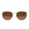 Ray-Ban Sunglasses RB3548N 912443 Hexagonal Gold/Brown Gradient Unisex