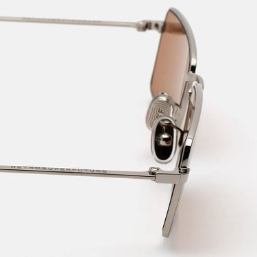 RetroSuperFuture Okulary Przeciwsłoneczne Chopper Brown Marble BM5 Srebrny/Brązowy Cieniowany Unisex
