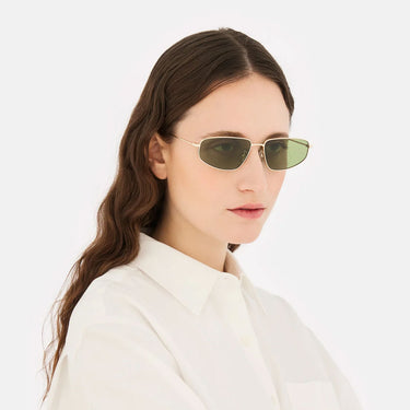 RetroSuperFuture Occhiali da Sole Isedra Classic HOS Oro Verde Unisex  4