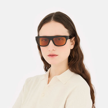RetroSuperFuture Occhiali da Sole Serioso Refined ZXO Nero Arancione Unisex 4