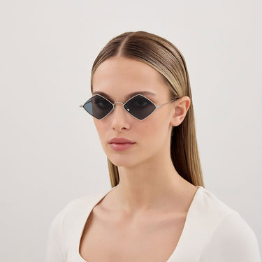 Saint Laurent Occhiali da Sole SL 302 LISA 012 New Wave Argento Blu Unisex 4