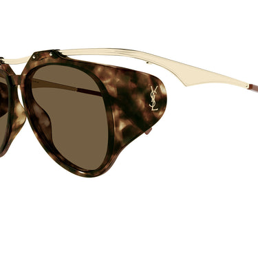 Saint Laurent Okulary Przeciwsłoneczne SL M137/F AMELIA 002 Złoty/Brązowy Damskie 3